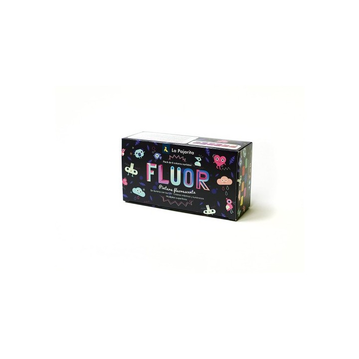 kit pintura fluorescente 6 colores surtidos la pajarita 119397