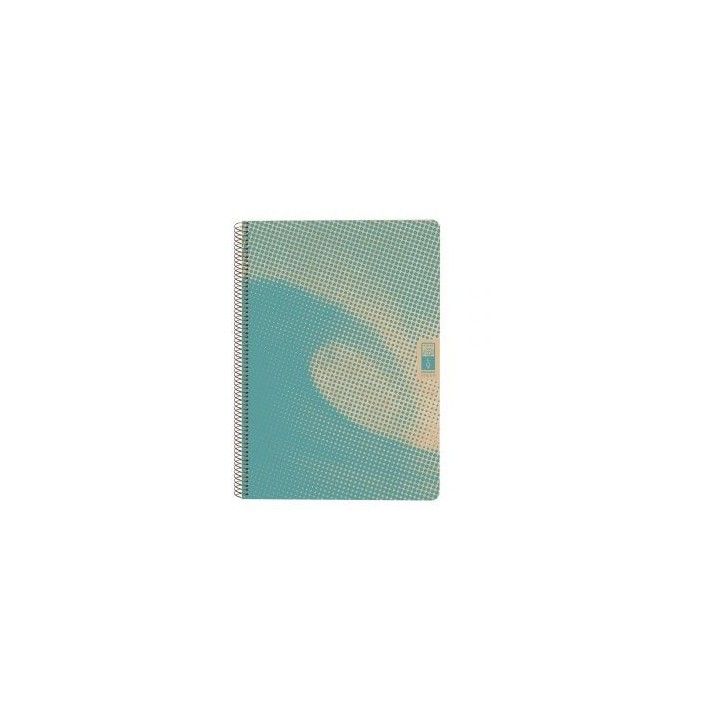 cuaderno espiral din-a4 reciclado fsc 80 hojas 80g. cuadricula 5x5. 4 elements - water escolofi 1301