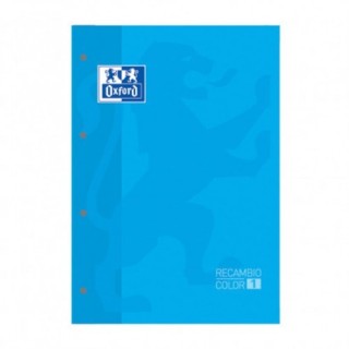 bloc encolado color 1 tapa blanda a4+ 80 hojas 5x5 color turquesa oxford 400123679