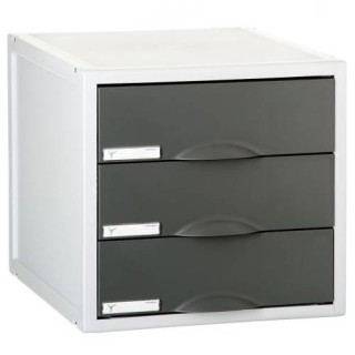 modulo archisystem de 3 cajones 356x316x303 mm grafito archivo 2000 8403c gf