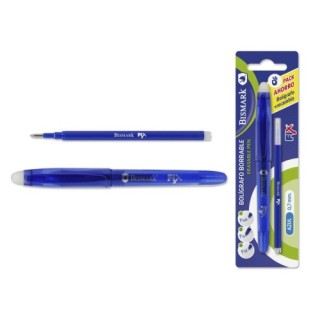 boligrafo borrable c/capuchon+1 recambio azul bismark 329570