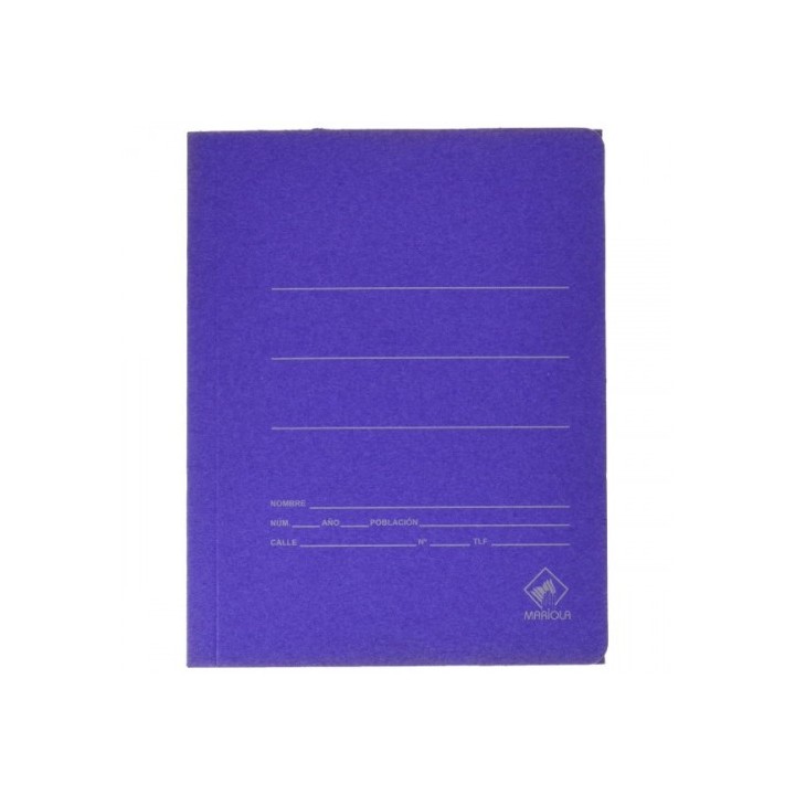 carpeta carton azul 500 gr./m2. cuarto goma sencilla mariola 1040
