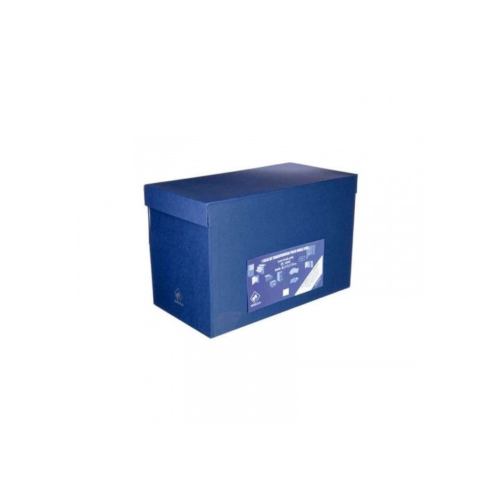 caja transferencia folio doble lomo carton forrado en geltex (39x25,5x20 cm) azul mariola 1689az