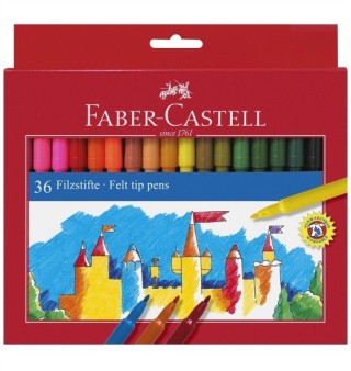 estuche carton 36 rotuladores escolares faber castell 554203