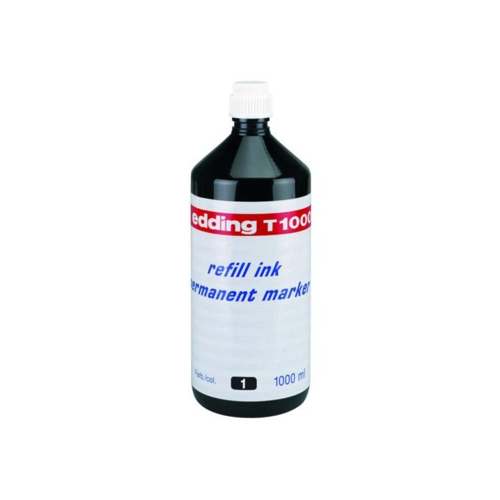 frasco tinta t 1000 para rellenar 1000ml negro edding t1000-01