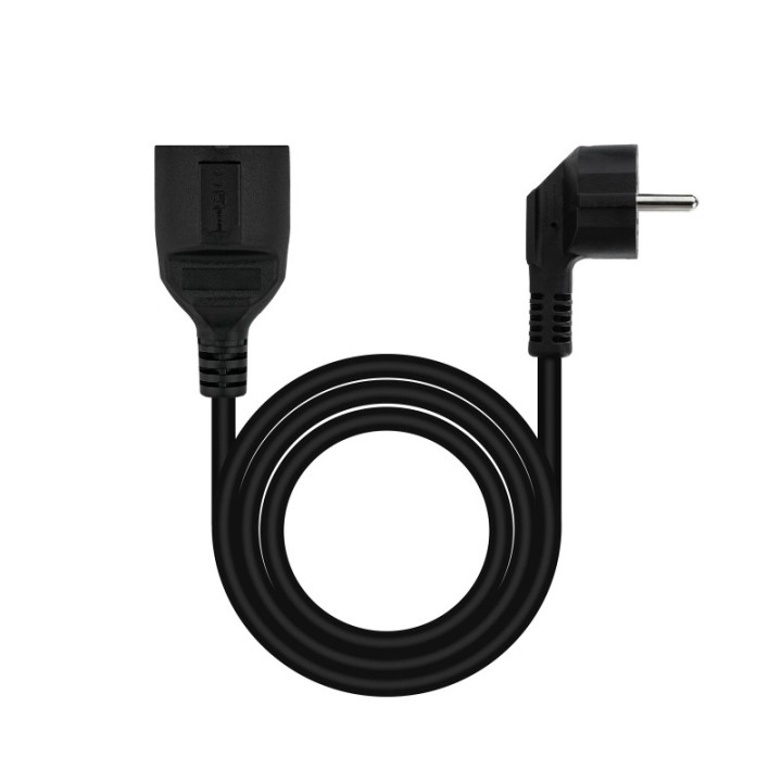 nanocable cable alim. alargador schuko negro 3 m