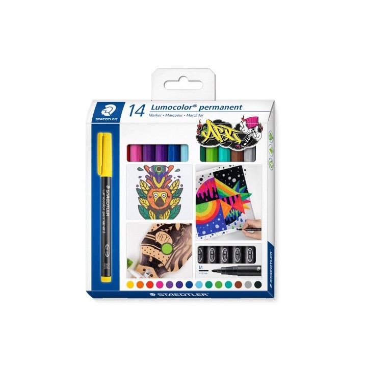staedtler staedtler lumocolor 317 c14 marcador permanente surtido colores surtidos 14 pieza(s)