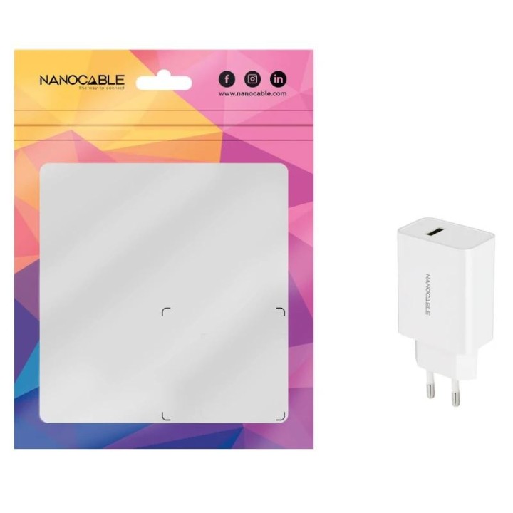 nanocable cargador 1 x usb 5v-2.1a blanco