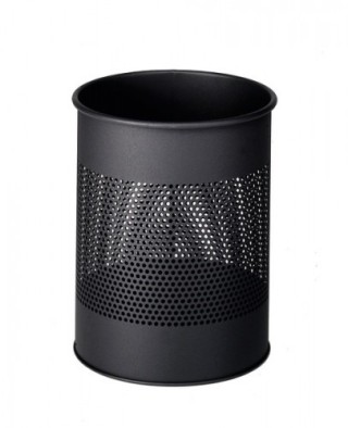 durable papelera metalica de 15l perforada color negro durable 3310-01