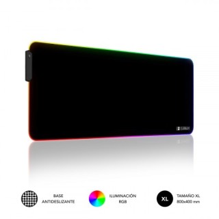 subblim subblim alfombrilla/tapete raton luz led rgb 9 colores extra grande