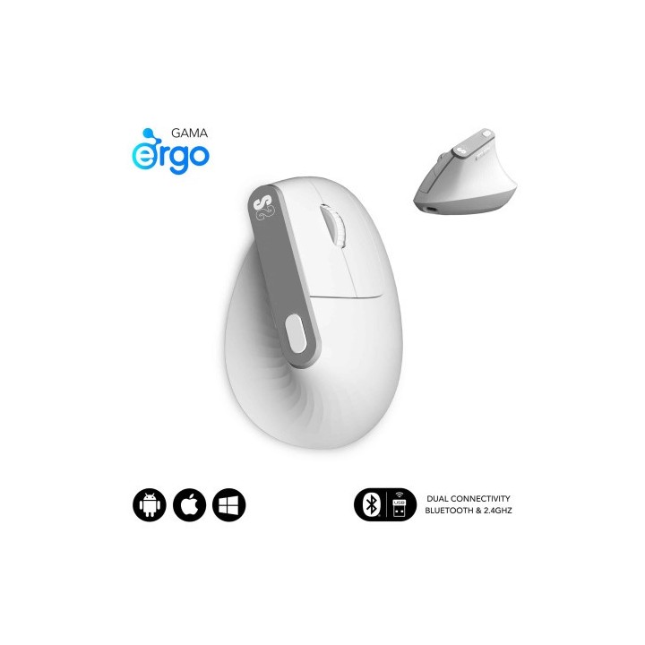 subblim subblim nature vertical ergo dual mouse battery white