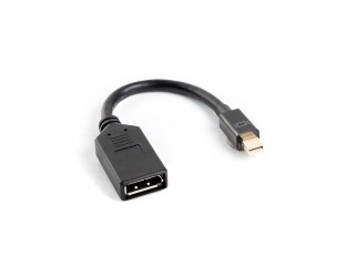 lanberg adaptador lanberg mini displayport macho a displayport hembra cable 10 cm negro