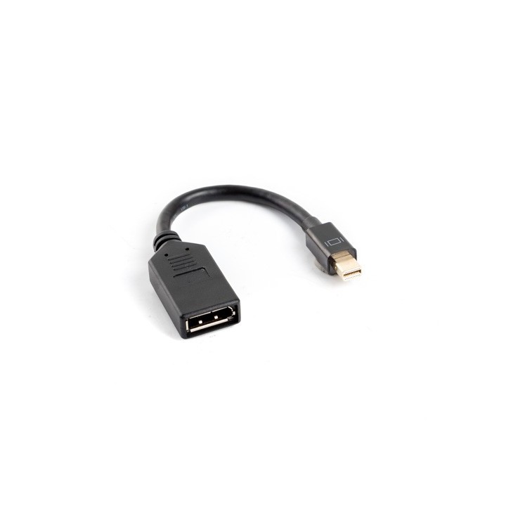 lanberg adaptador lanberg mini displayport macho a displayport hembra cable 10 cm negro