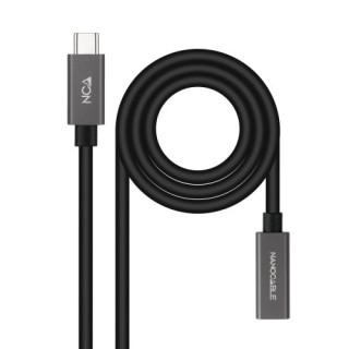 nanocable nanocable cable prolongador usb-c 3.2 gen2x2 20gbps 3a, 4k/60hz, usb-c/m-usb-c/h, negro, 2