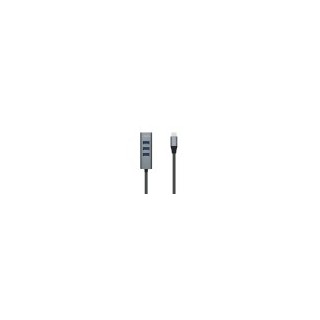 hub aisens usb 3.1 usb-c usb-c/m-4xtipo a/h gris 10cm