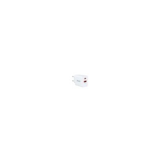 cargador pared tooq usb-c/pd 20w, usb-a/qc 18w blanco