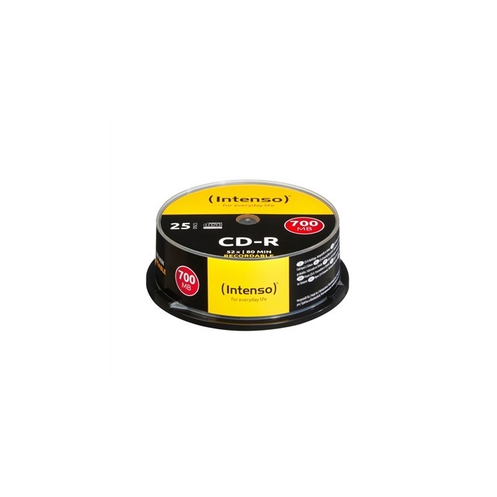 intenso tarrina de cd - r virgenes intenso 700mb - 80 min 25 unidades