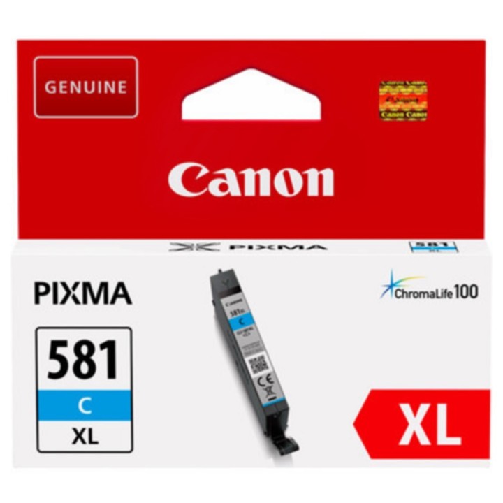 canon cartucho tinta canon cli 581 c xl cian pixma tr7550 - tr8550 - ts6150 - ts6151 - ts8150 - ts81