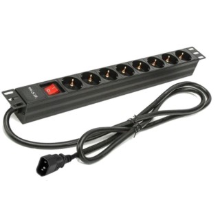 phasak regleta phasak 8 tomas con interruptor 2m negro -  sfo c14