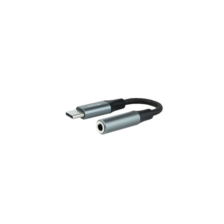 nanocable cable adaptador usb tipo c a jack 3.5mm nanocable 0.11m -  macho - hembra -  gris