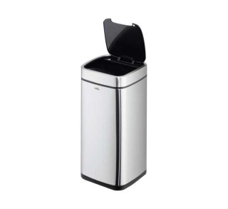 papelera durable c/sensor no touch 21l metal plata