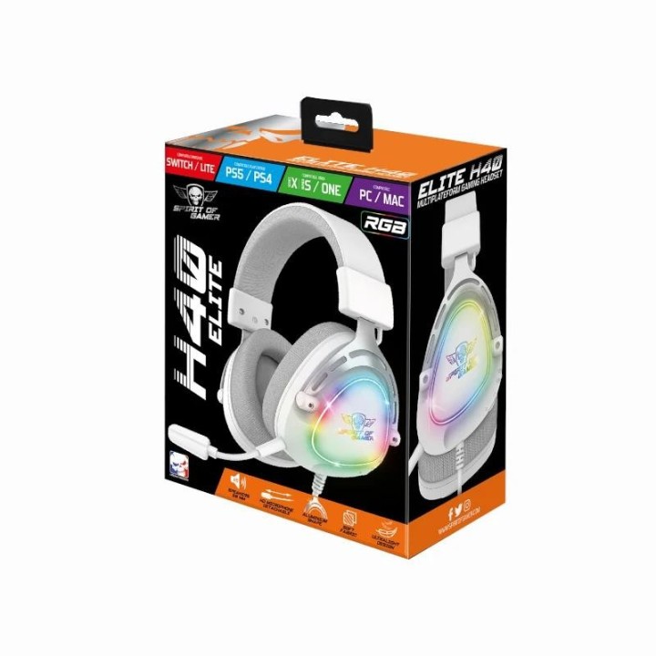 spirit of gamer auriculares elite h-40 blanco