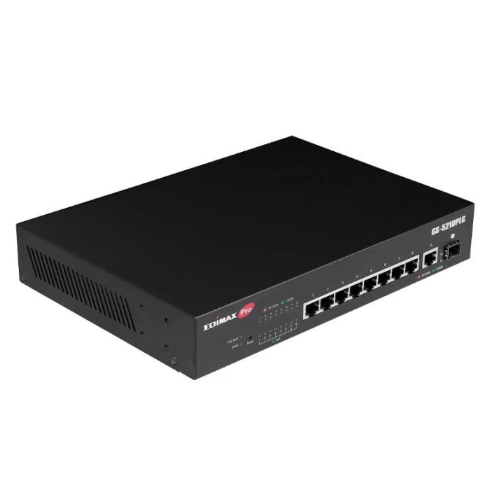 edimax gs-5210plg switch 10xgbe lr poe+ (1xsfp)