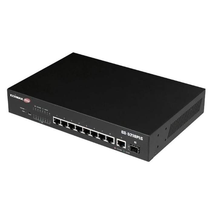 edimax gs-5210plg switch 10xgbe lr poe+ (1xsfp)