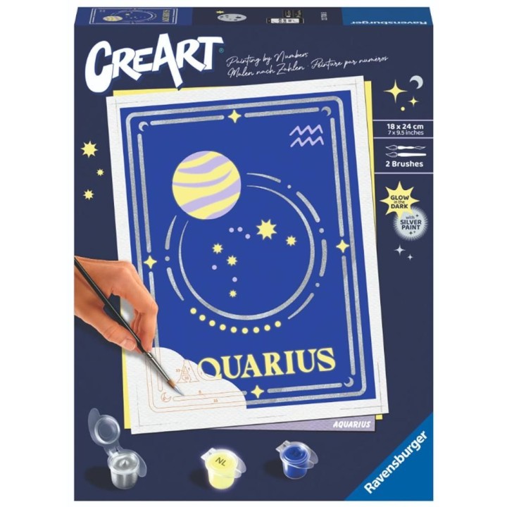 ravensburger kit para pintar con n?meros ravensburger creart serie trend d zodiac: acuario