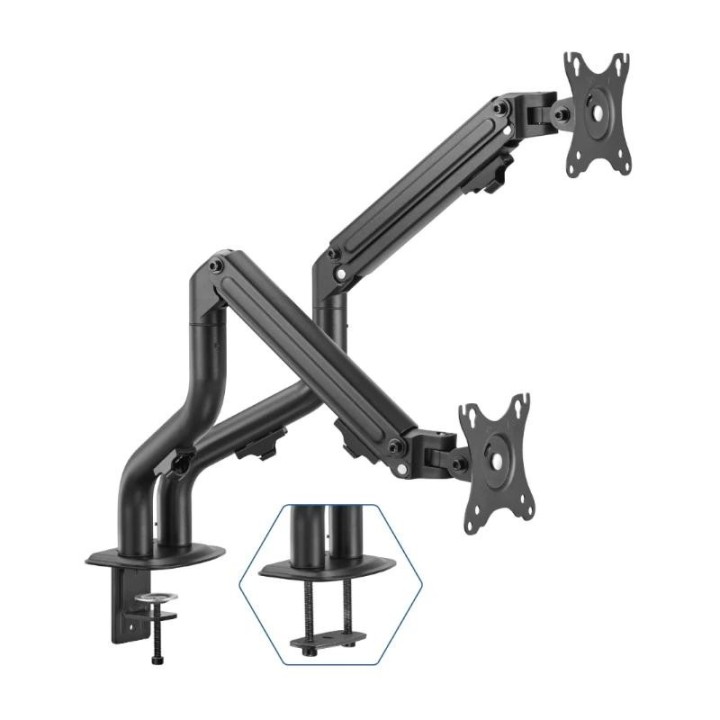 iggual spmp02 soporte pinza 2 monitores 17-32pro