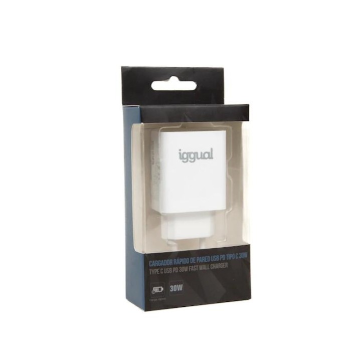 iggual cargador rapido de pared usb pd tipo c 30w