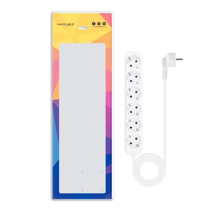 nanocable regleta de enchufes 6 tomas 1.4 m blanco