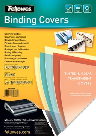 fellowes pack 100 portadas polipropileno negro 280 micras a4 fellowes 5476603