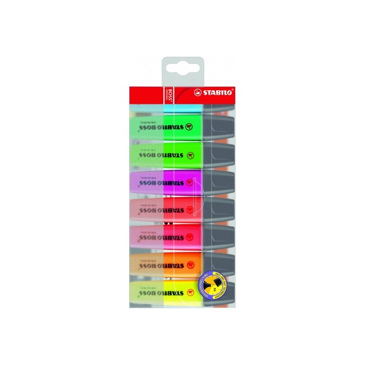 stabilo estuche 8 marcadores fluorescentes boss trazo 2/5mm. surtidos stabilo 70/8