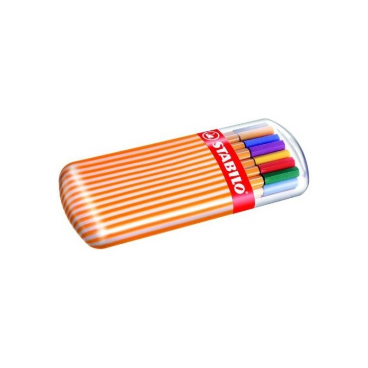 stabilo caja plastico ovalada 20 unidades punta fina 0,4mm. point 88 zebrui stabilo 8820-02