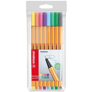 stabilo estuche rotulador punta fina 0,4mm. point 88 con 8 unidades pastel stabilo 88/8-01