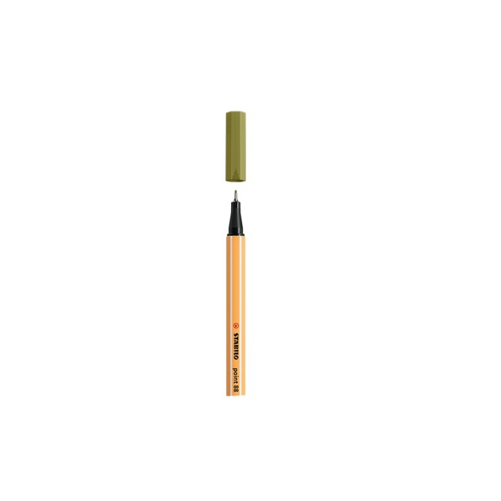 stabilo rotulador punta fina point 88 0.4mm verde barro stabilo 88/37