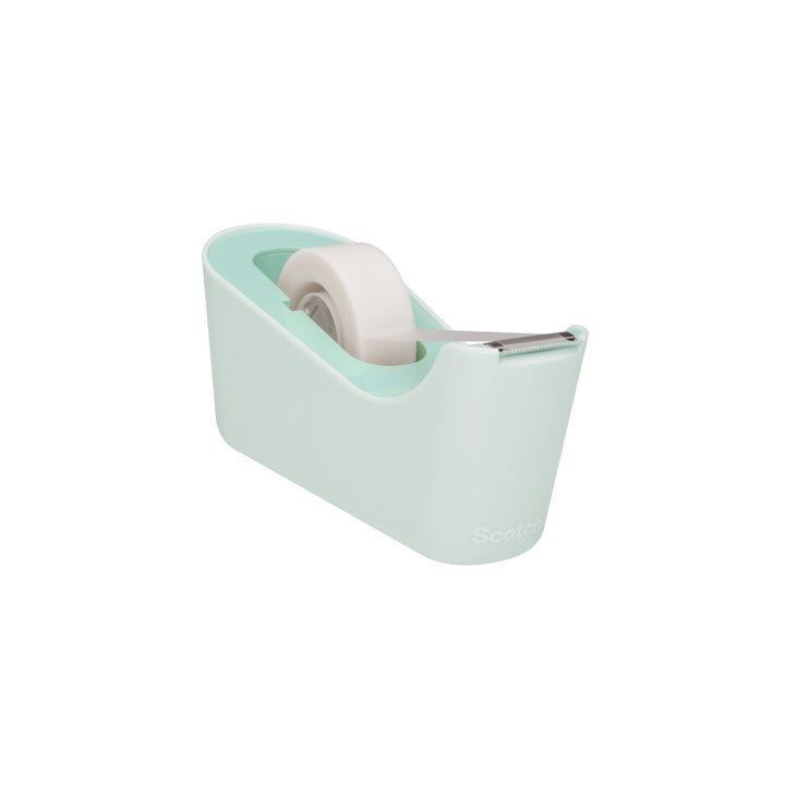 scotch dispensador portarrollos c18 de sobremesa color menta con rollo cinta invisible 19mm x 33m ma