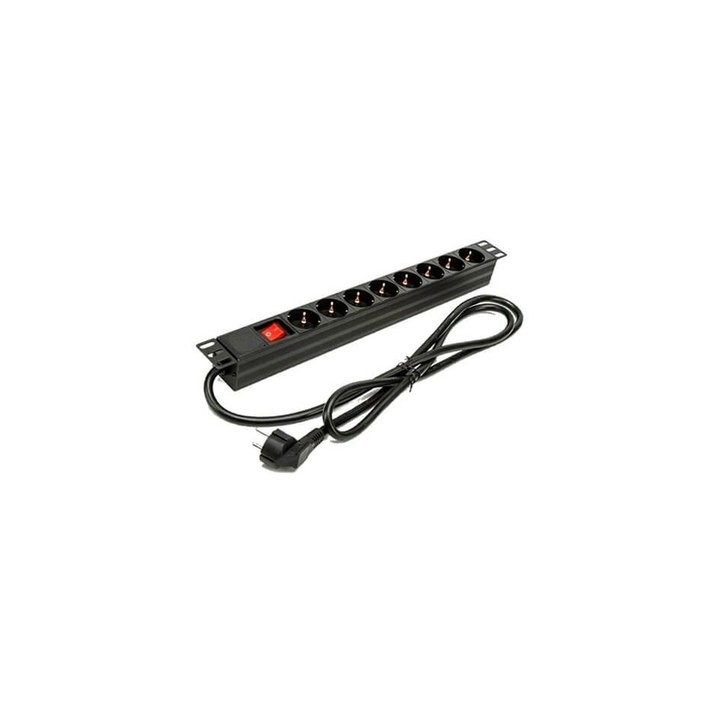 regleta 8 tomas 1.5m phasak negro 8 tomas 16a 19  estructura aluminio interruptor