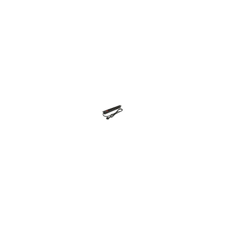 regleta 8 tomas 1.5m phasak negro 8 tomas 16a 19  estructura aluminio interruptor