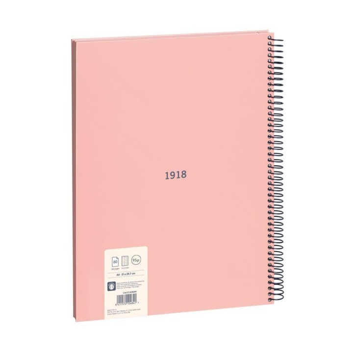 cuad. esp milan a4 80f 5x5 rosa
