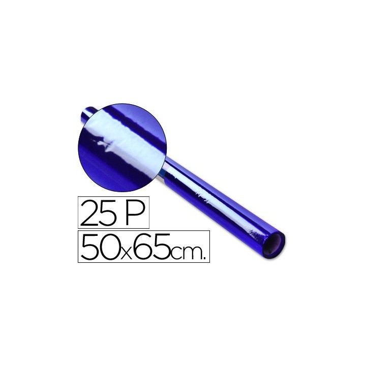 sadipal rollo papel celofan semiperforado hoja 50x65 cm 30 gr. azul sadipal 12502