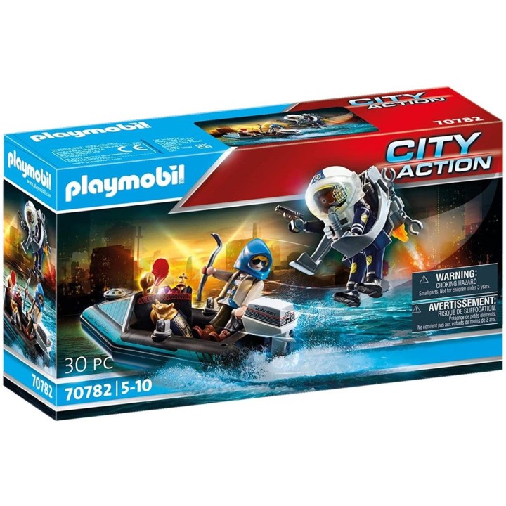 playmobil playmobil policia mochila propulsora: detencion del ladron del arte