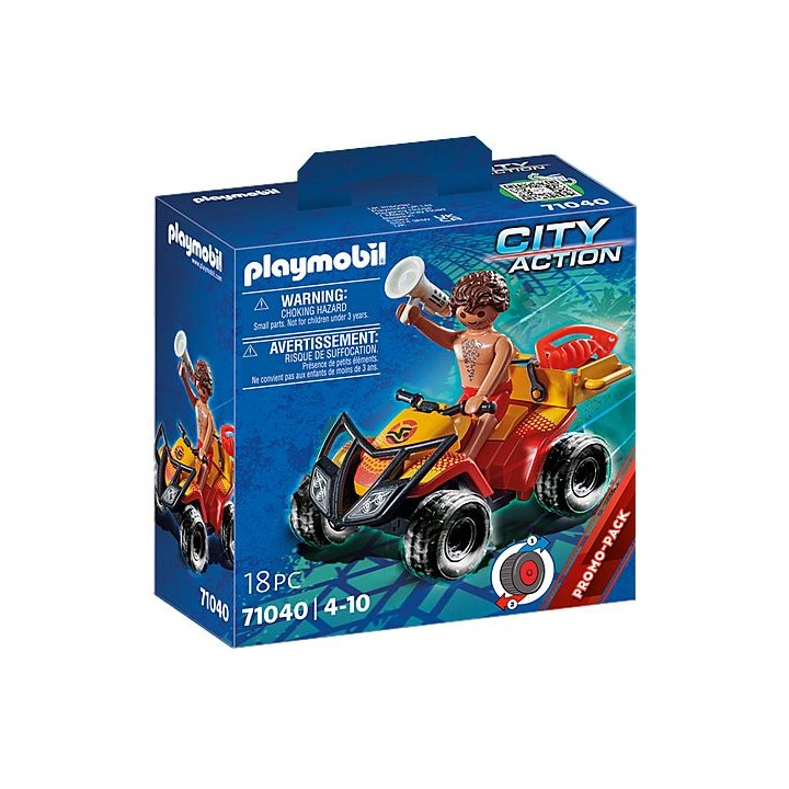 playmobil playmobil city action quad de rescate