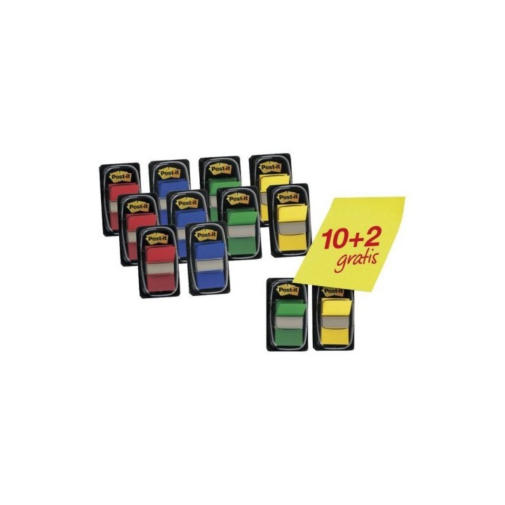 post-it pack 10+2 marcadores index 25,4x43,2mm colores surtidos 680p10+2 post-it 7000081628