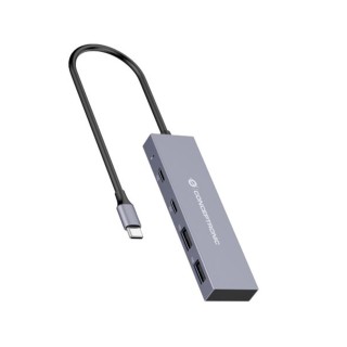 conceptronic hub usb tipo c conceptronic hubbies13g 2 x usb tipo c - 2 x usb tipo a - aluminio