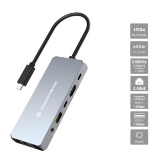 conceptronic docking station conceptronic usb tipo c 6 en 1