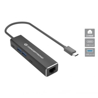 conceptronic adaptador usb tipo c a rj45 conceptronic macho - hembra + hub 4 en 1