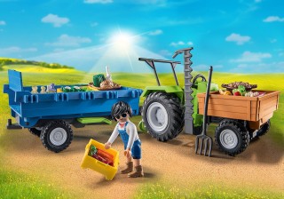 playmobil playmobil tractor con remolque