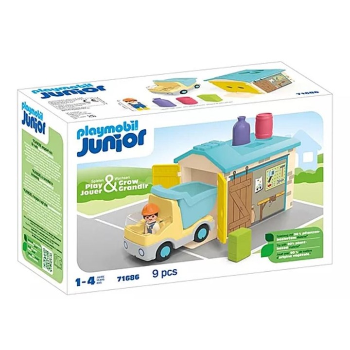 playmobil playmobil junior cami?n con garaje